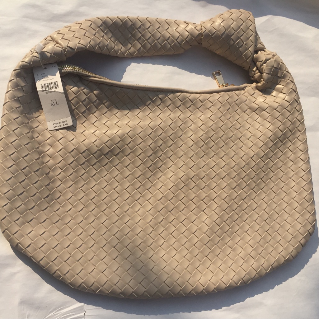 Melie Bianco Brigitte Woven Cream Bag